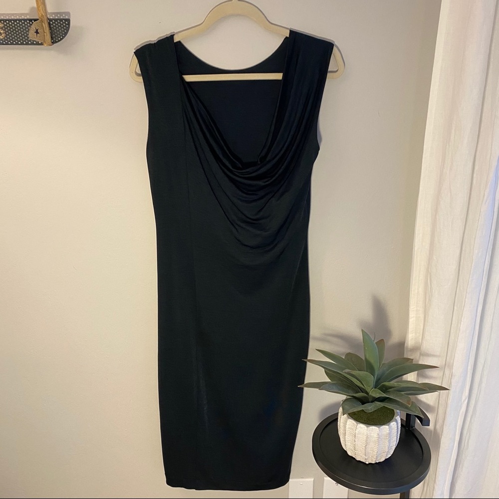 Carmen Marc Valvo Long Drape Dress